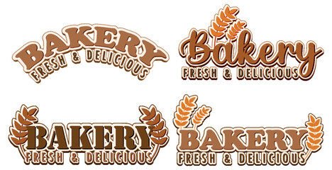 Sticker - Bakery fresh and delicious text for banner or poster design