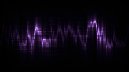Wall Mural - audio wave simulation, medical research on a computer screen. motion. colorful pulsating signal on a