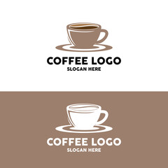 Wall Mural - coffee bean drink logo design in brown color vector illustration