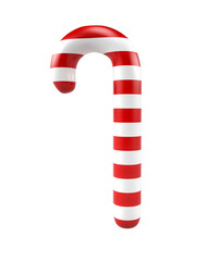 Christmas candy cane in 3d render cartoon