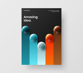 Wall Mural - modern 3d spheres corporate cover concept. simple booklet a4 design vector illustration.