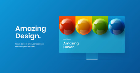 Wall Mural - bright website screen design vector template. clean computer display mockup landing page layout.