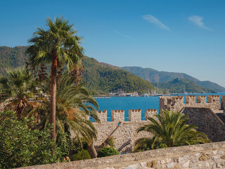 Wall Mural - Marmaris is resort town on Turkish Riviera, also known as Turquoise Coast. Marmaris is great place for sailing and diving. Castle is heart of old town