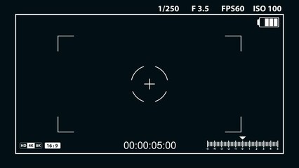 Wall Mural - Interface viewfinder digital photo video camera type 4. Widescreen with ui element snapshot mode time indicator. Cam viewfinder screen. Focusing screen.