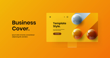 Wall Mural - original web banner design vector concept. colorful monitor mockup site template.