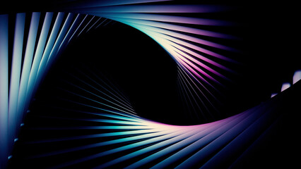 Wall Mural - a bright corridor moving deeper. design.illuminated tunnels of gray grids that change colors in abst