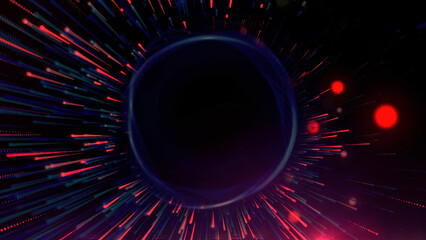 Wall Mural - abstract black hole surrounded by flying stars. motion. supermassive black hole in outer space and f