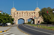 Muscat Gate Museum. Traditional Omani architecture. Old Town of Muscat near Mutrah Corniche, Oman. Arabian Peninsula. 