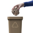 PNG file no background Woman putting paper in the trash bin