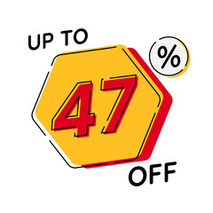 Vector of discount up to 47%, suitable for advertising content