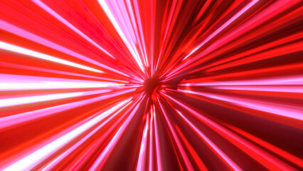 Wall Mural - abstract hyperspace background. motion. speed of light, neon glowing rays and stars in motion.