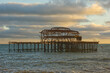 Ruined West Pier at Brighton, England.