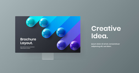 Clean site screen design vector template. Bright display mockup web project illustration.