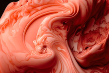 Swirls Of Orange Marble. Liquid Marble Texture. Fluid Art. Abstract Waves Skin Wall Luxurious Art Ideas. 