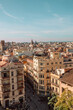 The aerial view of the old center of Valencia, a port city on Spains southeastern coast