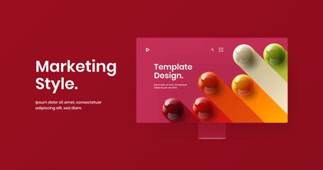 Wall Mural - colorful desktop mockup web project illustration. premium landing page vector design layout.