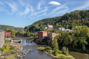 Wall Mural - historic old town on the edge of a river