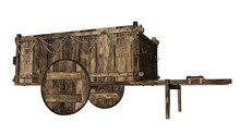 Vintage Wooden Wagon Or Cart - 3D Render