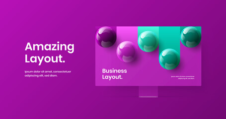Canvas Print - unique desktop mockup web banner template. minimalistic site design vector illustration.