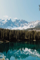  mountains and lake - Lago di Carezza, South Tyrol