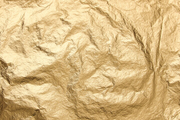 Wall Mural - gold texture background foil crumpled golden