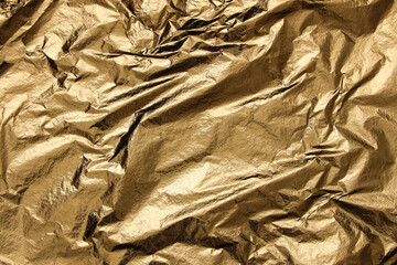 Wall Mural - gold texture background foil crumpled golden