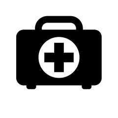 Wall Mural - first aid kit icon. black first aid kit icon on white background. vector illustration. symbol of fir