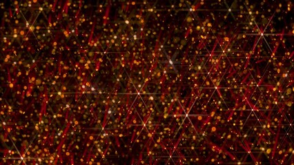 Wall Mural - A composite video of red and gold light particles trailing in random falling patterns against a dark background.
