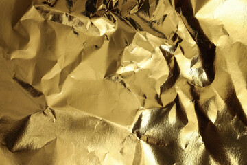 Wall Mural - gold texture background foil crumpled golden