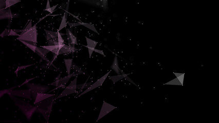 Poster - abstract plexus blue geometry background. digital technology network connection concept. 3d rendered