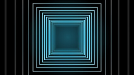 Wall Mural - abstract 3d portal. circle tunnel or wormhole. digital background with connected green dots. 3d rend