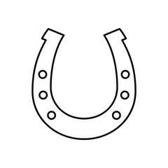 Wall Mural - horseshoe linear icon. horseshoe shape. luck symbol. vector illustration.