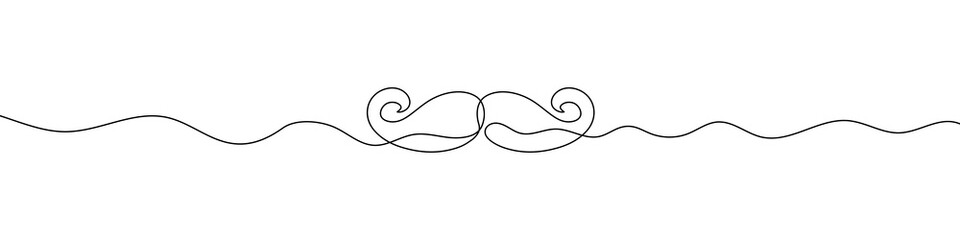 Wall Mural - linear background of mustache. one continuous line drawing of a mustache. vector illustration. musta