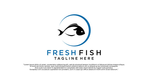 Fresh Fish seal/emblem logo Premium Vector