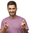 © Damir Khabirov - Hey you! Young man in t-shirt and transparent glasses pointing to camera with fingers