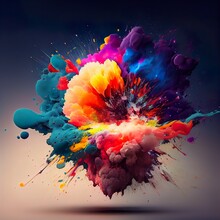 Most Beautiful Colorful Explosion, Background Pattern, Illustration With Petal Liquid