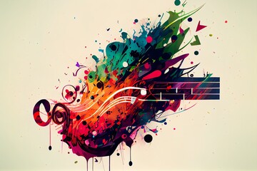  bstract colorful music background wi, background pattern, illustration with liquid art