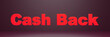 © Fukume - cash back red text 3d render, lettering web discount banner