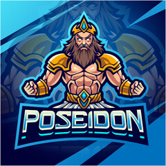 Canvas Print - Poseidon esport mascot logo design 