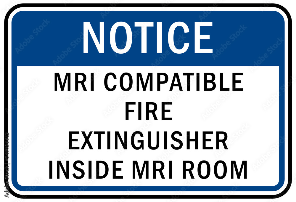 Fire emergency sign mri compatible fire extinguisher inside mri room ...