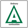 Fire emergency sign ordinary combustible