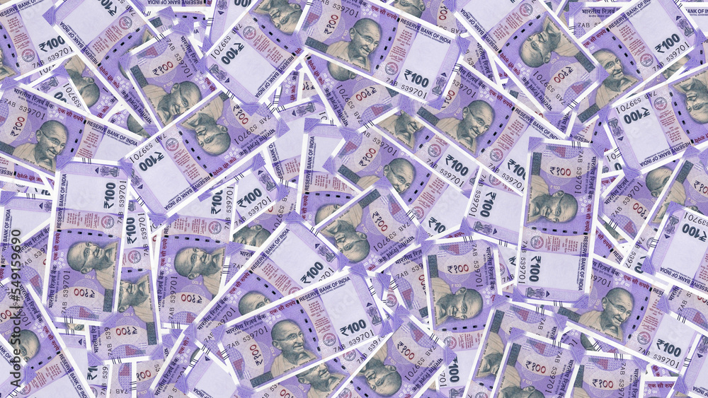 Indian INR 100 Rupees Notes Stock Illustration | Adobe Stock