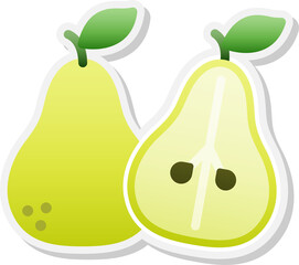 Poster - Pear sticker icon.