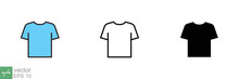 T-shirt Icon. Simple Flat, Outline, Solid Style. Tee Symbol, Linear Style Sign For Mobile Concept And Web Design. Glyph, Line Vector Illustration Isolated On White Background. EPS 10.