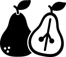 Poster - Pear glyph icon.