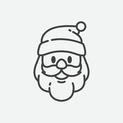 Wall Mural - Santa Claus icon. Santa Claus face in flat design. Christmas card template. Santa claus face beard. Christmas vector illustration