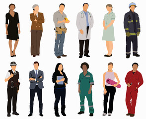 Wall Mural - collection of Professional people