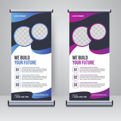 Corporate rollup or X banner design template	