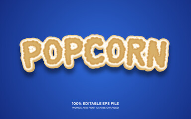 Wall Mural - popcorn editable text style effect	