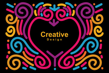 Aufkleber - Cinco de mayo line art pattern for background. Colorful swirl outline copy space for poster and banner.